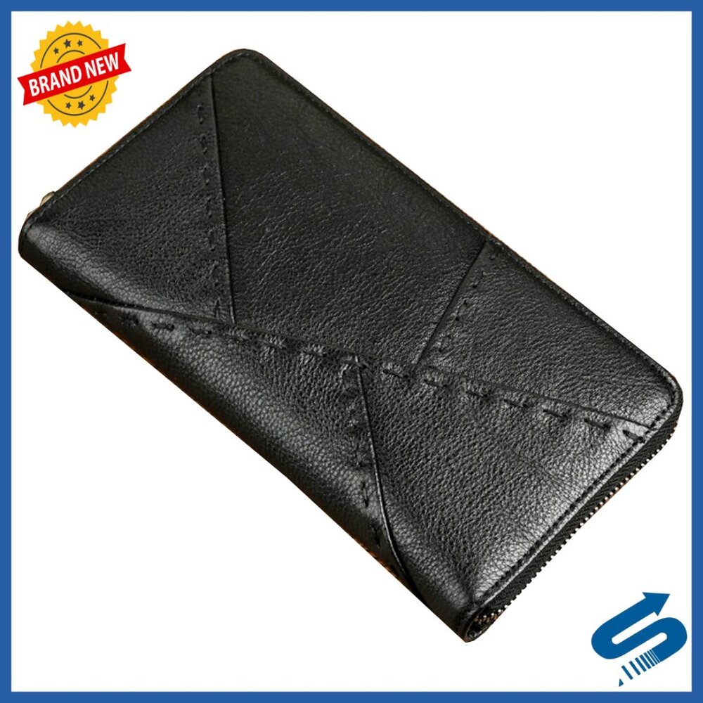 Genuine Leather Long Clutch Wallet Organizer Business Travel Passport Holder